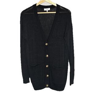 J. Society Women ‘s Lightweight Boyfriend Knit Cardigan Black SZ Small NWOT